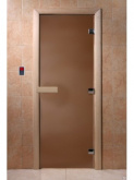Дверь Стеклянная Бронза матовая 1800х700 8мм 3петли (Осина)