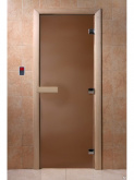 Дверь Стеклянная Бронза матовая 1700х680 8мм 3петли (Осина)